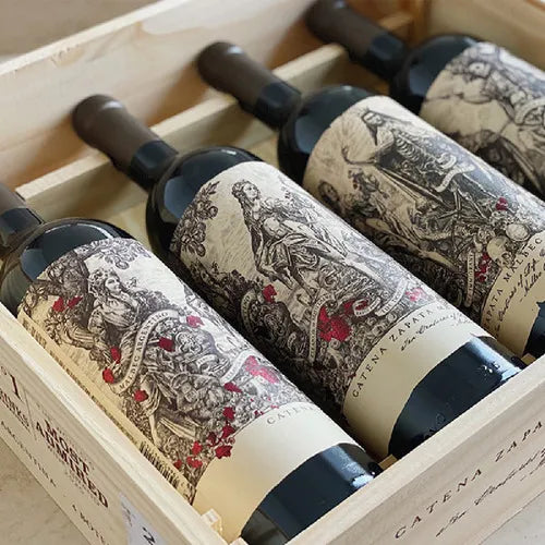 Vinho Catena Zapata Malbec Argentino 4 Und Caixa De Madeira - Imagem 4