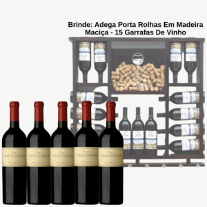 Vinhos Angélica Zapata Malbec + BRINDE: Adega Porta Rolhas Em Madeira Maciça - Suporta 15 Garrafas De Vinho