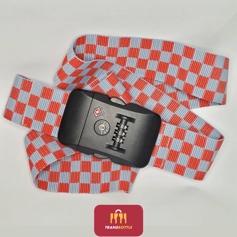 Case de Proteção de Garrafas de Vinho e Cadeado em Tecido Vermelho Inviolável TSA - Imagem 6