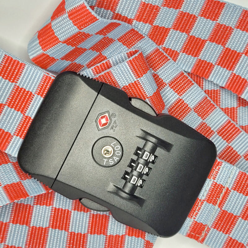 Case de Proteção de Garrafas de Vinho e Cadeado em Tecido Vermelho Inviolável TSA - Imagem 7